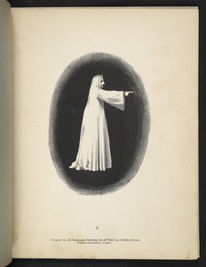 Lámina 3. Un fantasma de blanco.  espectropia; o Sorprendentes ilusiones espectrales que muestran fantasmas por todas partes, y de cualquier color, etc. ser. 1.  J H. Marrón  1864