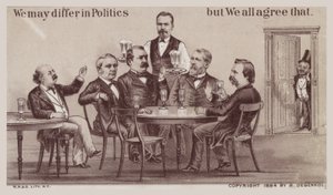 Políticos disfrutando de bebidas alrededor de la mesa de American School