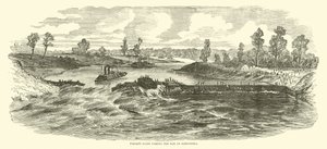La flota de Porter pasando la presa en Alexandria, mayo de 1864 de American School
