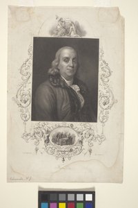 Retrato de Benjamin Franklin (tinta) de American School