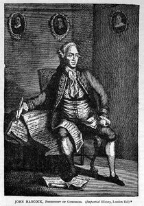Retrato de John Hancock, de la Historia Imparcial, vol. vii, Londres, pub. 1888 de American School