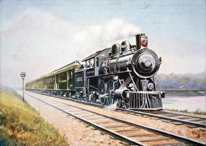 Postal del Overland Limited del Chicago & North Western Railroad de American School