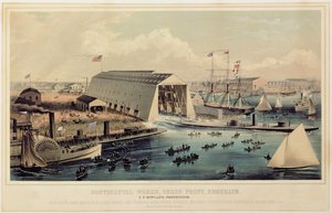 Cartel publicitario de Continental Works, Greenpoint Brooklyn, publicado por Endicott & Co. de American School