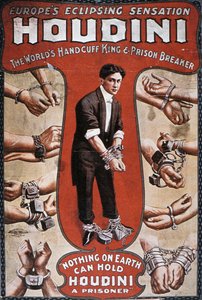 Póster anunciando una actuación de Houdini de American School