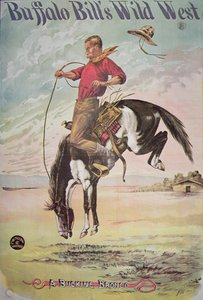 Póster de un bronco salvaje, para el espectáculo del Salvaje Oeste de Buffalo Bill (1846-1917), c.1885