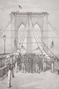 El presidente Chester A. Arthur en la ceremonia de apertura del nuevo Puente de Brooklyn, 24 de mayo de 1883 de American School