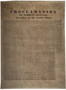 Proclamación por Andrew Jackson (1767-1845), Presidente de los Estados Unidos, 10 de diciembre de 1832