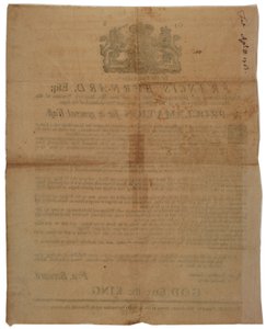 Proclamación en nombre de Francis Bernard, Gobernador de la Bahía de Massachusetts: anunciando un día de ayuno durante la Guerra Franco-India, 8 de abril de 1761 de American School