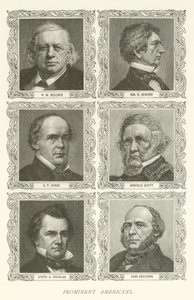 Americanos Prominentes, H W Beecher, William H Seward, S P Chase, Winfield Scott, Stephen A Douglas, John Ericsson de American School