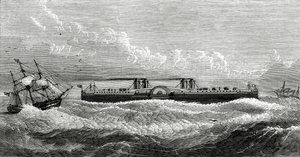 Propuesta de Ferry-Vapor entre Dover y Calais, ilustración de Appletons Journal, 4 de mayo de 1872 de American School