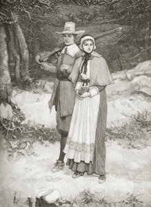 Puritanos yendo a la iglesia, de 
