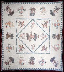 Colcha en Broderie Perse, c.1800 de American School