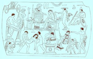 Rescate de Héctor, ilustración de History of Greece de Victor Duruy, publicado en 1890