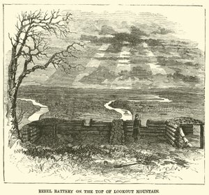 Batería rebelde en la cima de Lookout Mountain, noviembre de 1863 de American School