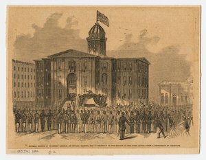 Recepción en el juzgado durante el funeral de Abraham Lincoln, Chicago, Illinois