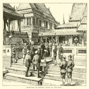 Recepción del General Grant por el Rey de American School