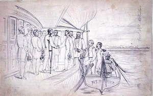 Recepción del General Sherman por el General Foster en el Río Ogeechee