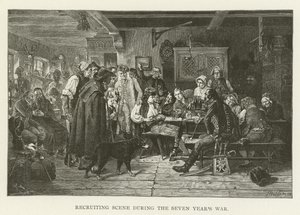 Escena de reclutamiento durante la Guerra de los Siete Años de American School