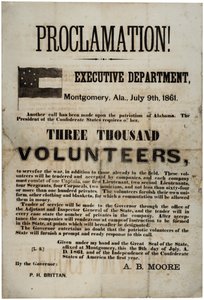 Cartel de reclutamiento solicitando tres mil voluntarios, 9 de julio de 1861 de American School