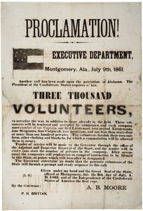 Cartel de reclutamiento solicitando tres mil voluntarios, 9 de julio de 1861 de American School