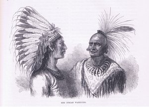 Guerreros indios rojos, ilustración de Cassell