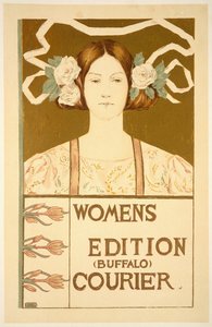 Reproducción de un cartel publicitario de la edición femenina del Buffalo Courier