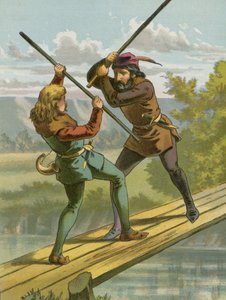 El combate de Robin Hood con Little John de American School