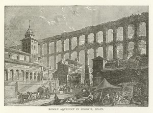 Acueducto romano en Segovia, España