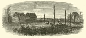 Ruinas del granero y dependencias de Garrett cerca de Port Royal, donde Booth fue disparado, abril 1865 de American School