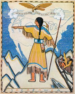 Sacajawea en la expedición de Lewis y Clark de American School