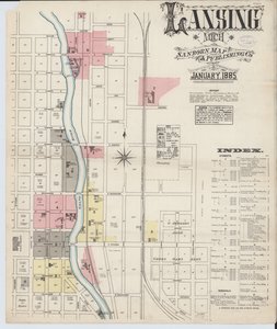 Mapa de seguros contra incendios de Sanborn de Lansing, condado de Ingham, Michigan de American School