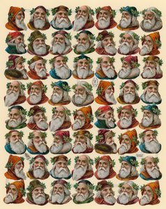 Papá Noel, hoja de cabezas de American School