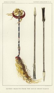 Objetos sagrados de la Danza Fantasma Sioux de American School