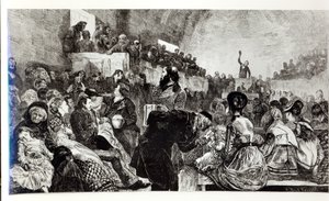 Servicio en el Tabernáculo Mormón en Salt Lake City, 1871
