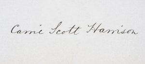 Firma de Caroline Lavinia Scott Harrison de American School