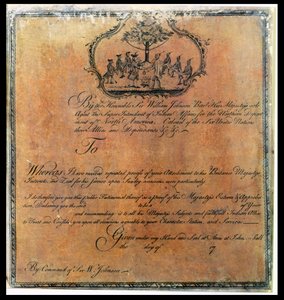 Testimonial indio de Sir William Johnson (1715-74), c.1770