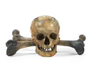 Caja de votación de calavera y huesos de American School