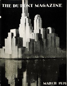 Rascacielos, portada de la revista DuPont, marzo 1929 de American School
