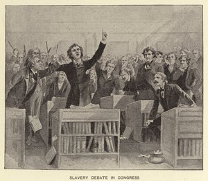 Debate sobre la esclavitud en el Congreso (litografía) de American School