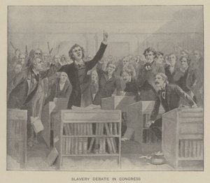 Debate sobre la esclavitud en el Congreso (litografía) de American School