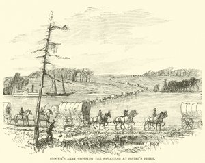 El ejército de Slocum cruzando el Savannah en Sisters Ferry, enero 1865 de American School