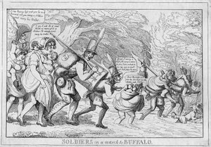 Soldados en marcha hacia Buffalo, 1813 de American School