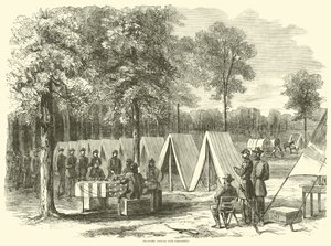 Soldados votando por presidente, septiembre 1864 de American School