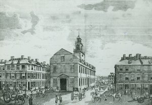 Vista Suroeste de la Antigua Casa del Estado, Boston, 1881 de American School
