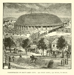 Tabernáculo en Salt Lake City, 250 pies de largo, 150 de ancho, 80 de alto de American School