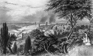 La ciudad de Cincinnati, Ohio, de América Pintoresca Volumen II, impreso en Nueva York 1872 de American School