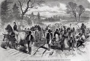 Los efectos de la proclamación: Negros liberados entrando en nuestras líneas en Newbern, Carolina del Norte, de 