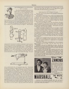 El experimento de levitación, F D Hewes, Anuncios de American School