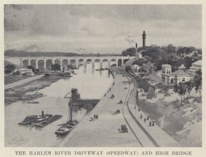 El camino del río Harlem (Speedway) y el puente alto