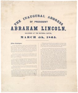 Discurso inaugural del presidente Abraham Lincoln pronunciado en el Capitolio Nacional, 4 de marzo de 1865